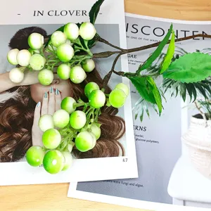 Artificial green berry branches for home decor, premium faux plant floral arrangement.