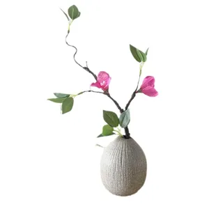 New Chinese style artificial bougainvillea flower with leaves vase decor for home living room