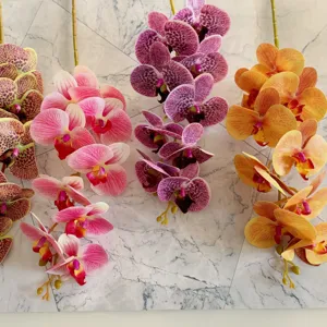 Artificial Phalaenopsis orchid flowers 9 heads faux silk flowers home wedding decor main