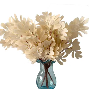 Bouquet de fausses fleurs de plante de feuille d'argent artificielle pour le mariage