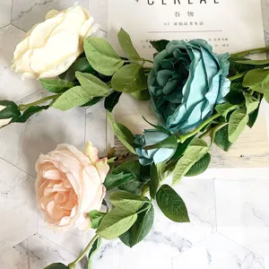 Fiori di rose artificiali ramo singolo peonia matrimonio decorazione floreale ornamenti casa