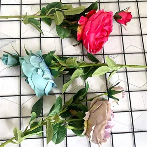 Finta rosa in seta stelo singolo peonia per decorazione matrimonio casa composizione floreale