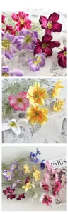 Details of artificial cosmos flowers, 4-head faux flowers for home and hotel decor, stunning.