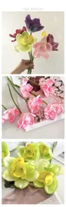 Fiori di orchidea Cymbidium in PU artificiale per decorazioni domestiche e oggetti di scena.