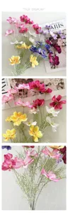 Artificial cosmos flowers bunch 4-heads faux floral bouquet for home decor wedding party