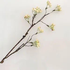 Künstlicher Beeren Zweig weiße Schaumstoffbeeren für Blumenstrauß Heimdekoration.