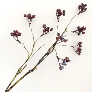 Künstlicher Beeren Schaumstoff Zweig Winter Stechpalme Blume für Home Hotel Dekoration