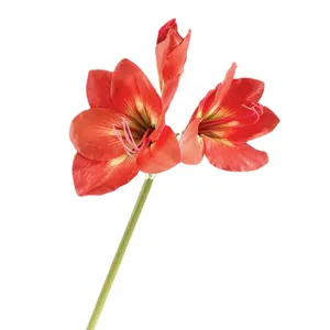 Stelo di fiore di amarillide artificiale decorazione floreale in seta rossa matrimonio