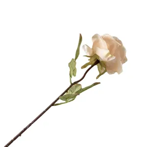 French retro artificial rose silk flower stem for home decor living room table display