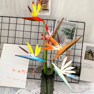 Artificial Bird of Paradise flower arrangement faux silk flowers in vase home decor
