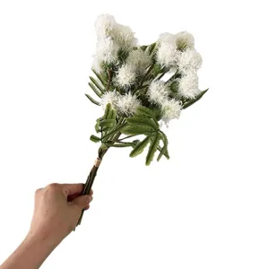 Artificial dandelion flower bouquet white fluffy balls home decor photography props