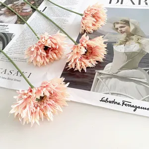Kunstmatige roze gerbera bloemen voor huisdecoratie, huwelijksboeketten en moderne styling.