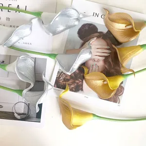 Kunststof PU mini calla lelie bloem stengel voor huis bruiloft bloemdecoratie ontwerp