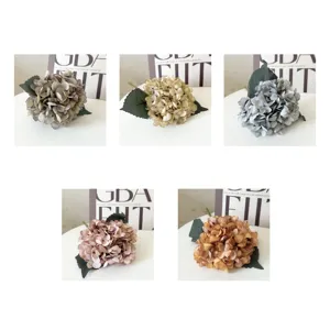 European short-branch autumn hydrangea artificial flowers for home wedding decoration bouquet.