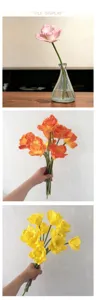 Künstliche PU-Narzissen Blumensträuße für Heimdekoration, wunderschöne Kunstblumen.