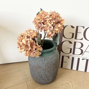 Artificial Hydrangea Flower Silk Flower Stem For Home Wedding Party Decoration Earth Tone Photography Bouquet