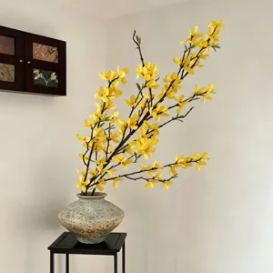 Künstliche Forsythie Blume Einzelner Zweig Seide Blumenstiel Für Zuhause Hochzeit Party Mall Dekorative Arrangement