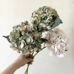 European autumn artificial hydrangea fake flowers bouquet for home wedding party decor.