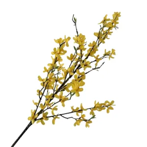 Künstlicher Forsythienzweig gelbe künstliche Blumen Heimhochzeit Party Dekoration