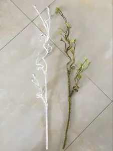 Detail shot of artificial twisted branches showing texture and natural curved shapes.
