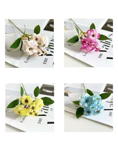 Artificial multi-head rose flower bouquet for wedding home decor and photography props.