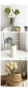Fleurs artificielles craspedia boule dorée 9 têtes déco maison bouquet de mariage floral