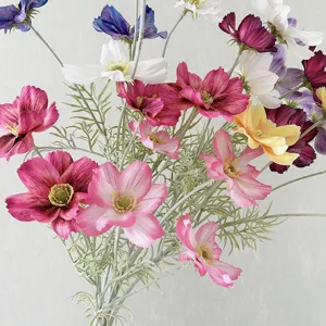 Artificial cosmos flower bouquet faux silk floral arrangement for home hotel wedding decor