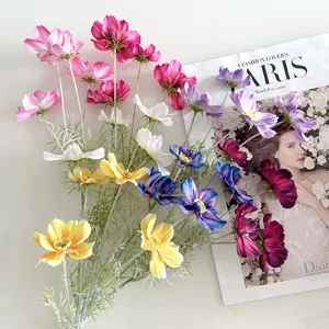 Artificial cosmos flower bouquet multi-color fake daisy for home hotel wedding decor