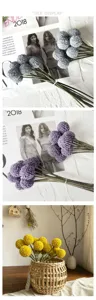 Bouquet de fleurs artificielles craspedia pour la décoration de mariage à la maison.