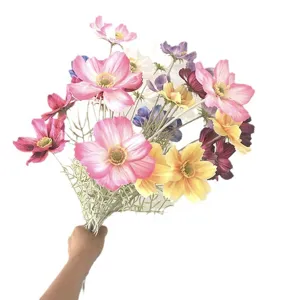 Artificial cosmos flowers simulation bouquet spring color home hotel wedding decor fake floral