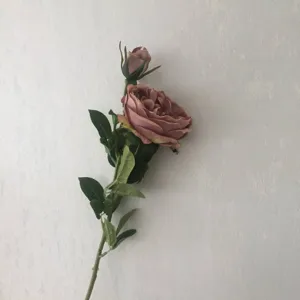 Fiore artificiale di rosa peonia rosa vintage a ramo singolo per la decorazione domestica