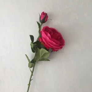 Fiore di rosa artificiale singola peonia finta pianta matrimonio festa ristorante decoro