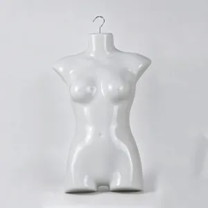 Manichino da Donna Mezzo Corpo in Plastica Supporto Espositore con Gancio in Metallo per Costumi da Bagno Intimo Pigiama