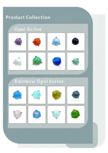Titan 14G interner Gewinde Zungenpiercing mit bunten synthetischen Opal Doppelkugeln.