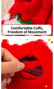 Cute Christmas dog sweater for winter, thick knitted pet apparel with festive holiday design.