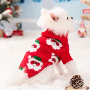 Christmas dog sweater warm knitted pet clothes cute red pullover winter puppy apparel for dogs