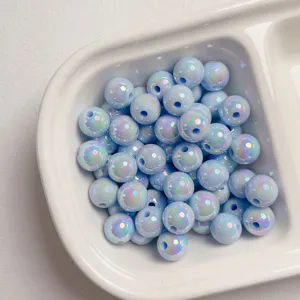 8-12mm Mabe schimmernde farbige runde Perlen mit Loch für DIY Handyketten und Ketten.