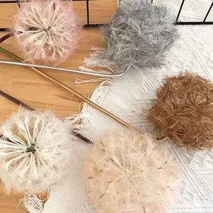 Artificial single stem dandelion flower for home wedding restaurant floral decor.