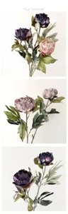 Nordic retro artificial peony flowers home decor faux floral arrangement bouquet details