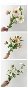Detailansicht künstlicher Weihnachtskornblumen-Blumenstrauß für elegante Heim- und Hochzeitsdekor.