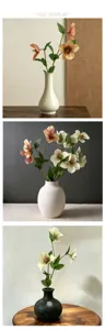 Europäische 3D künstliche Christrose Blumenstrauß mit Keramikvase für Hochzeitsdeko.