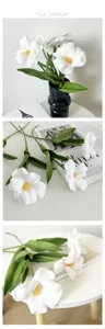 Artificial white tulip flower arrangement for hotel decor simulation floral display home