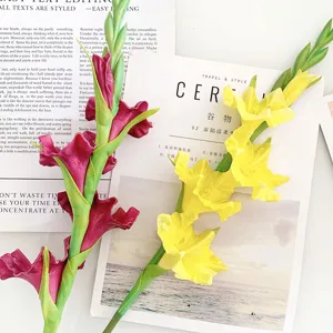 Künstliche Gladiolen 4-gabelige künstliche Blumen Anordnung Detail für Hochzeitsdeko.