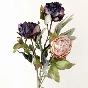 Nordic vintage artificial peony flower bouquet home decor floral arrangement accessories