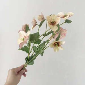 Kuenstliche Seidenblumen Blumenstrauss Christrose fuer Heimdeko und Hochzeitsdeko Haupt