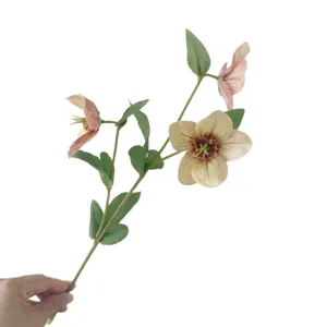 Künstliche Blume 3D Europäische Weihnachtsrose Seidenblumen Zweig für Hochzeitsdeko