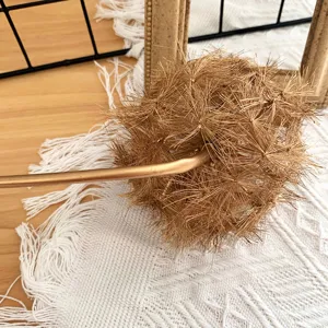 Golden artificial dandelion single stem flower detail for home wedding decor floral arrangement