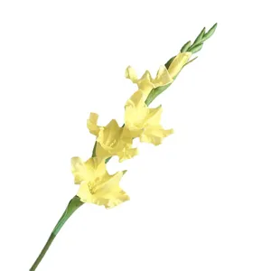 Kunstlicher gelber Gladiolen Blumen Zweig künstliche Blumen fur Hochzeit Home Deko