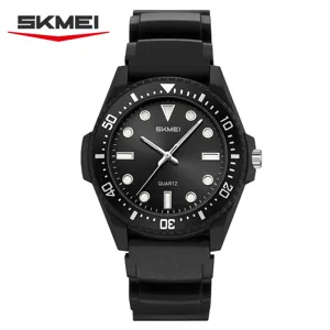 SKMEI Waterproof Quartz Watch Minimalist Sports Wristwatch For Men Women Students Luminous Watch With TPU Strap ABS Case Resin Mirror
