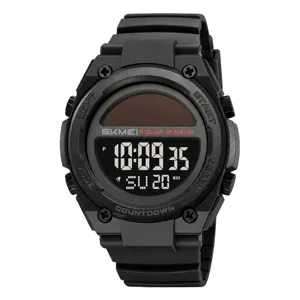 SKMEI Reloj Deportivo Digital Solar Para Hombre Impermeable Cronómetro Alarma Luz EL Multifuncional Reloj De Pulsera Con Correa TPU